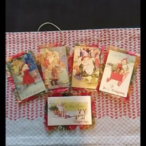 Set of 5 Old World Foil Card Ornaments
